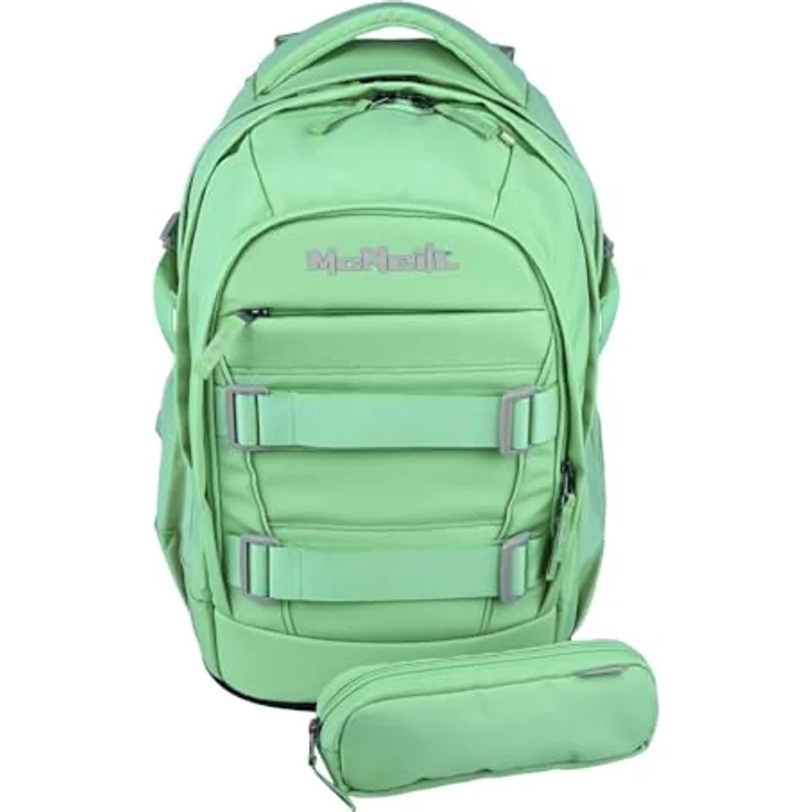 McNeill Schulranzen Luca 2.0 (2-tlg), Polyester, mint, 3 Hauptfächer, ergonomisches Rückensystem, Laptopfach, 28 l Volumen – Bild 1