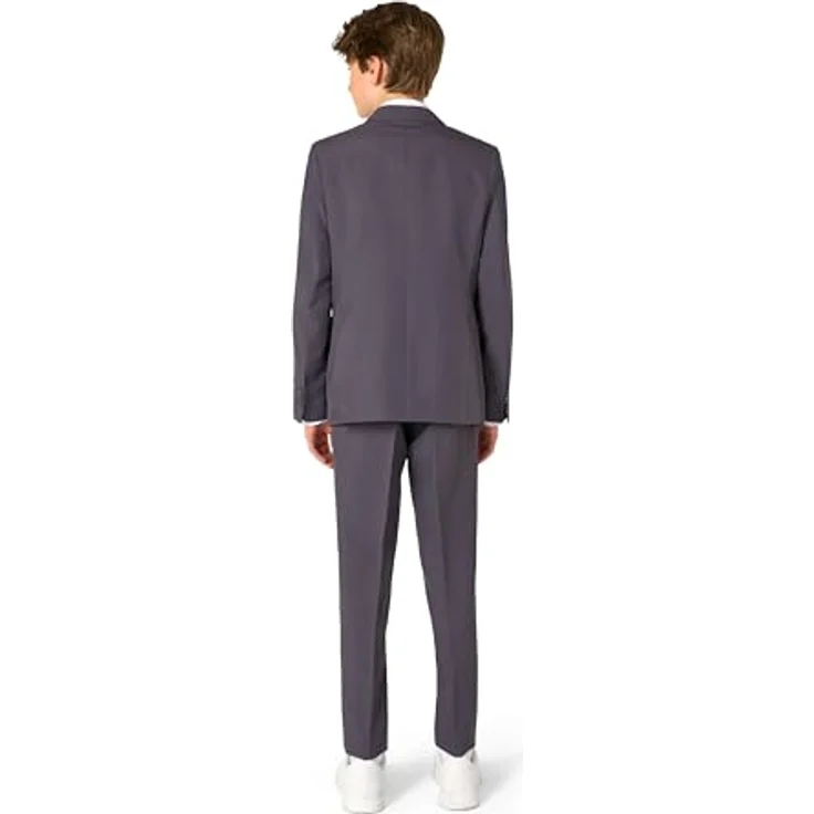 OppoSuits Charcool Anzug für Jugendliche, Slim-Fit in hochwertigem Polyester, komplett gefüttert, Maschinenwaschbar, Größe 170-176 – Bild 3