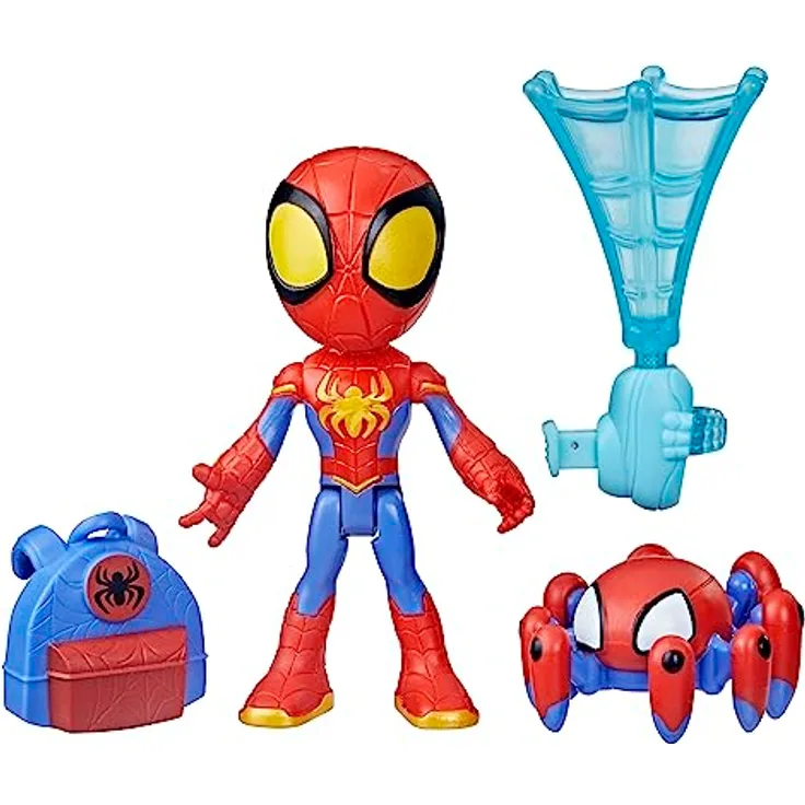 Spidey and his Amazing Friends Marvel Web-Spinners Spidey Action-Figur mit drehbarem Netz-Accessoire, ideales Geschenk für Kinder