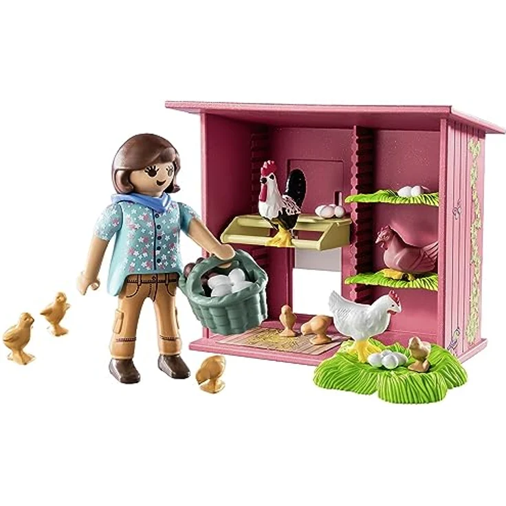 PLAYMOBIL® 71308 - Hühner mit Küken, Spielset für den Bauernhof mit Hühnerhaus und Zubehör – Bild 7