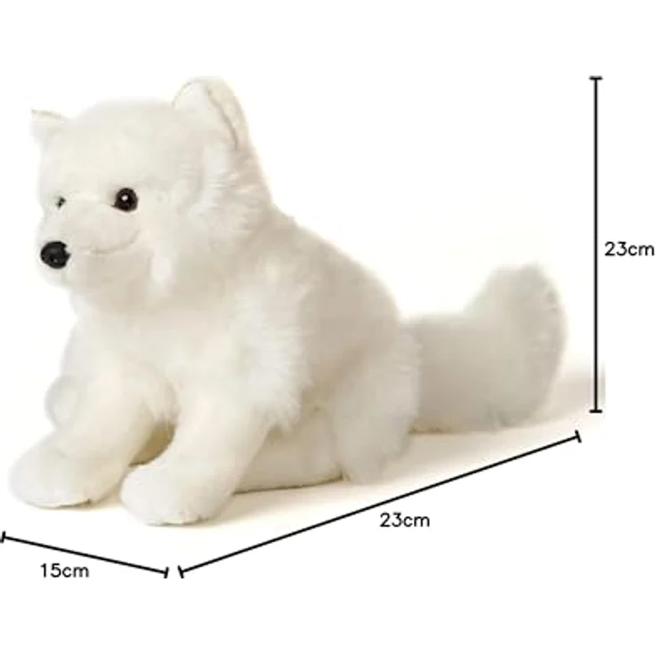 Uni-Toys - Polarfuchs, sitzend - 23 cm (Höhe) - Plüsch-Fuchs, Schneefuchs - Plüschtier, Kuscheltier – Bild 5