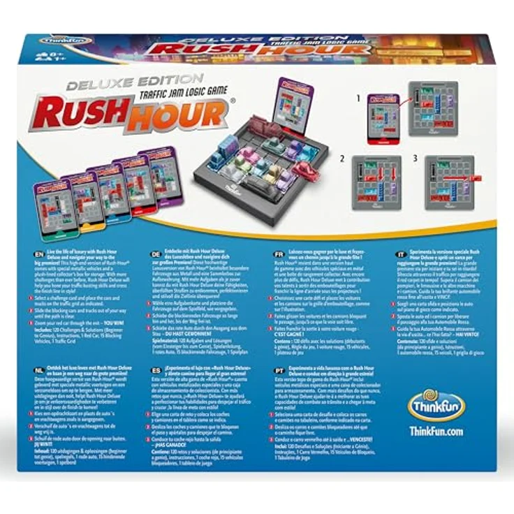 ThinkFun 76617 - Rush Hour Deluxe Edition in Metalloptik, Logikspiel für Erwachsene und Kinder ab 8 Jahren – Bild 5