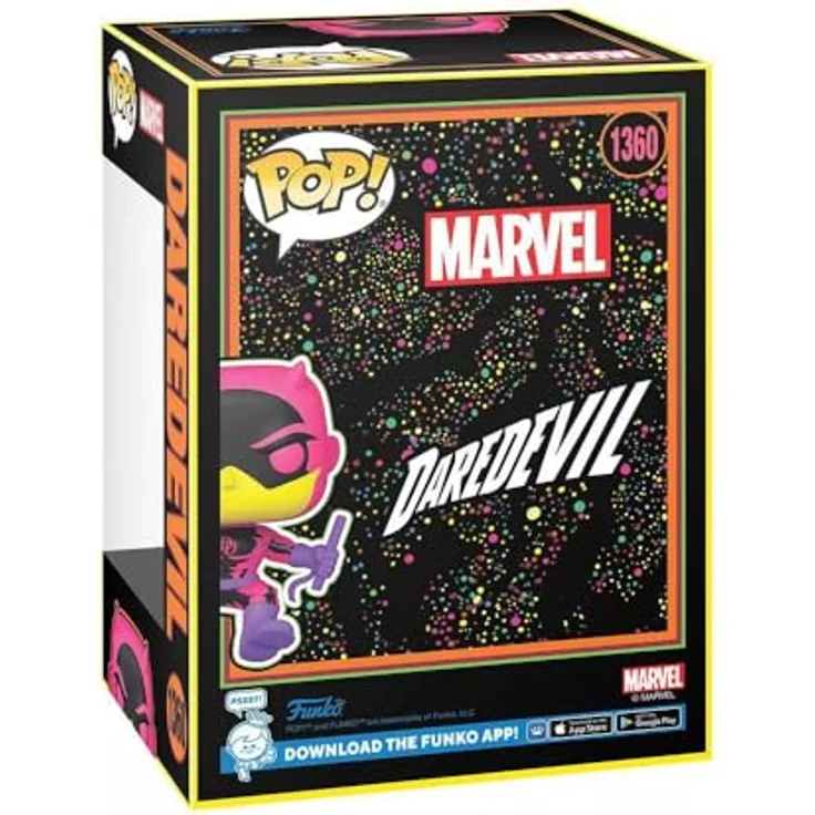 Funko Daredevil Pop! Vinyl Wackelkopf Figur, Marvel, leuchtet im Schwarzlicht, 9,5 cm, 77545 – Bild 2