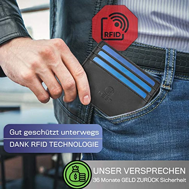 WEST Geldbörse - Magic Wallet (Klassiker) mit großes Münzfach - inklusive Geschenkbox (Geldbeutel mit Münzfach - Der perfekte Begleiter für unterwegs - RFID Datenschutz) – Bild 4