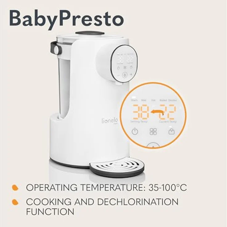 Lionelo BABYPRESTO Babymilchmaschine, elektrischer Warmwasserbereiter 2 Liter Kapazität 1000 W, hält warm 24 h Wasserdosierung 30-300 ml, Entchlorung – Bild 3