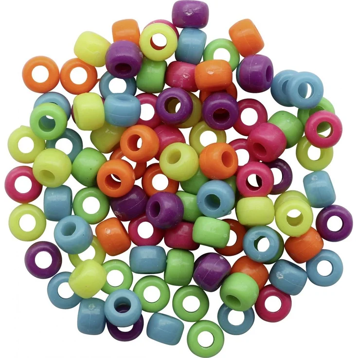 Glorex Bastelperlen Glorex Schmuck-Perlen 6 x 9 mm, 25 g Neon