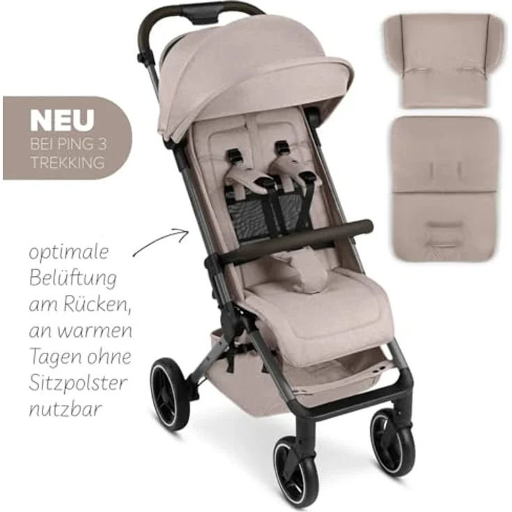 ABC Design Sportbuggy Ping 3 Trekking Reisebuggy, 5-Punkt-Gurtsystem, UPF 50+, Camel – Bild 5