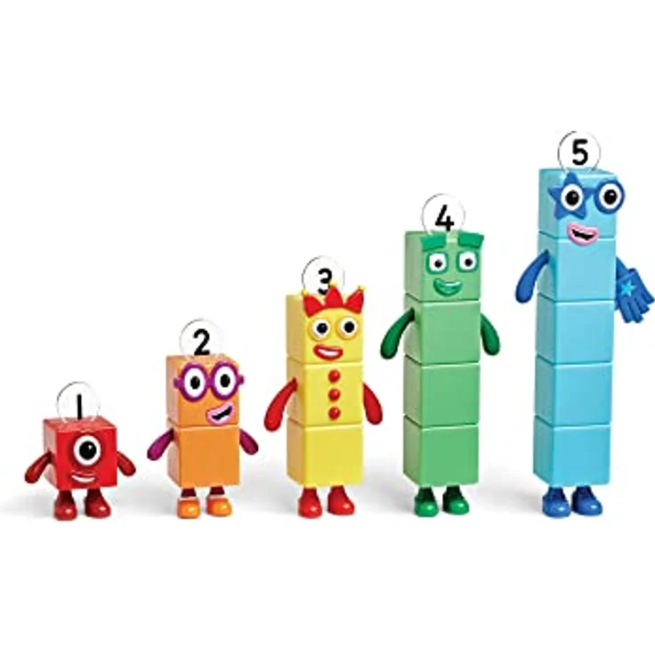 Learning Resources HM95356-UK Freunde Fünf, Offizielles Sammelspielzeug, enthält die Numberblocks Eins, Zwei, DREI, Vier & Fünf, perfekt zum Aufstellen & mit beweglichen Armen für realistisches Spiel – Bild 4