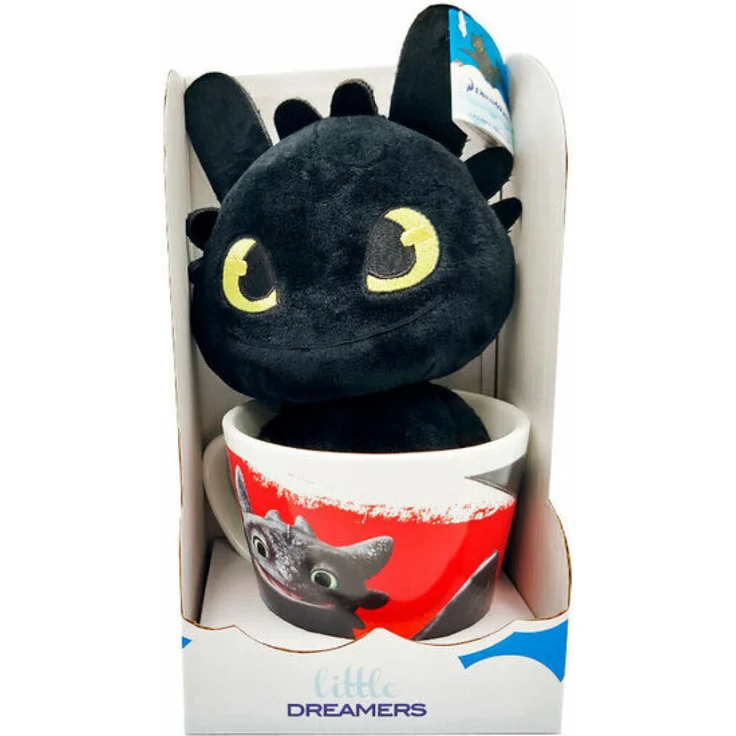 DREAMWORKS Dreamworks Animation - Plüschtier Toothless aus "Wie Trainiere ich meinen Drachen", 18 cm, schwarz