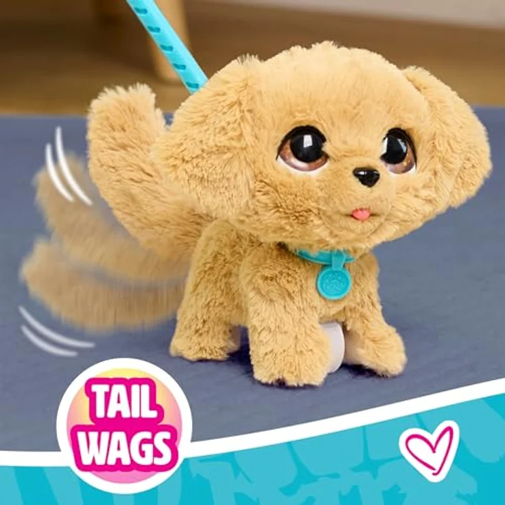 Just Play furReal Wag-A-Lots Golden Retriever, interaktives 20,3 cm großes Plüschtier mit abnehmbarer Leine, kuscheltier für Kinder ab 4 Jahren – Bild 3
