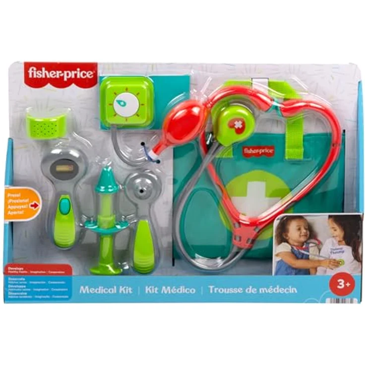 Fisher-Price Arzttasche für Rollenspiele, 7-teilige Doktortasche für Kinder ab 3 Jahren, HYH26 – Bild 5