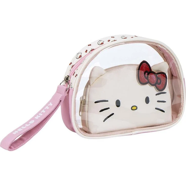 Cerda Sanrio Kitty White Etui, Federmäppchen aus hochwertigem Polyurethan mit praktischem Reißverschluss und charmantem Comic-Design