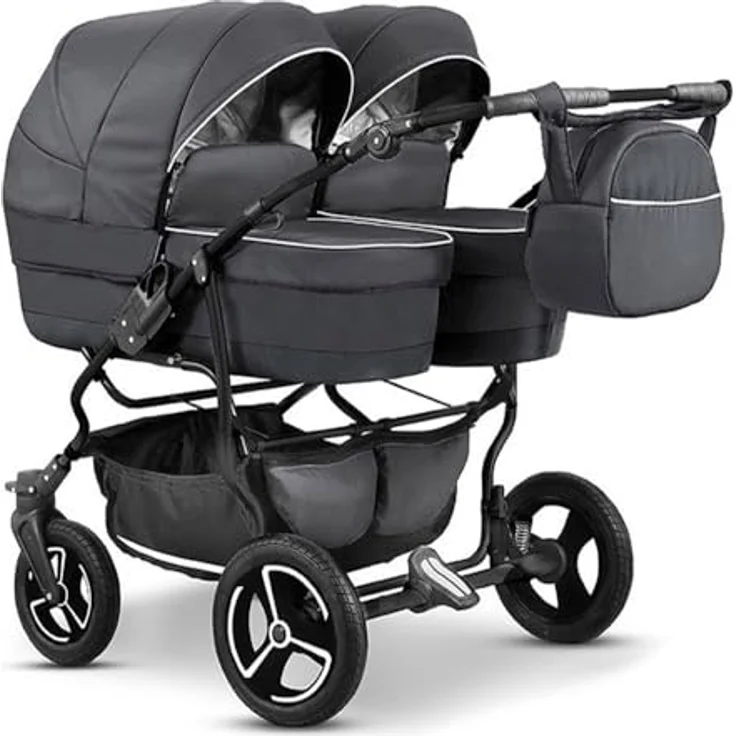 Elcar Zwillingskinderwagen 2 in 1 Twin Star inkl. Sportsitze - 10 Teile - in 16 Farben – Bild 2