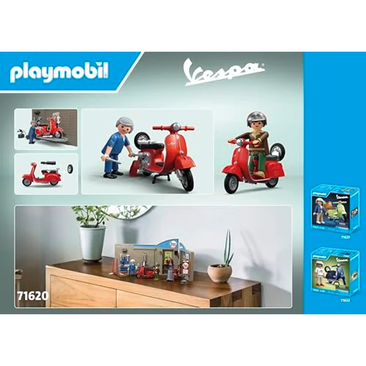 Playmobil® Konstruktions-Spielset 60s Vespa Garage (71620), Vespa, (88 St), Made in Europe – Bild 5