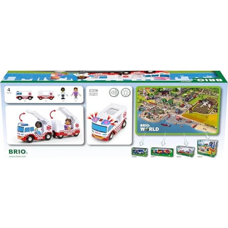 BRIO® Rettungswagen Spielzeugauto mit Licht- & Soundeffekt, inklusive Demobatterien – Bild 4