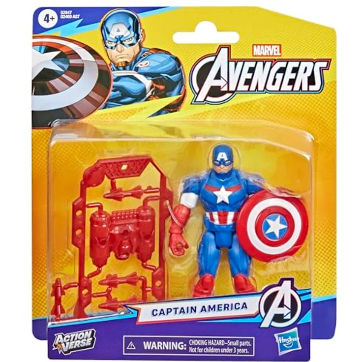 Marvel Avengers ActionVerse Captain America Action-Figur (11,4 cm) mit 9 Bewegungspunkten und 6 abnehmbaren Accessoires, Superhelden-Spielzeug für Kinder ab 4 Jahren – Bild 2