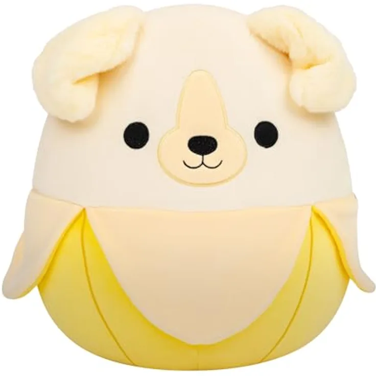 Jazwares Squishmallows - Plüschfigur Golden Retriever Banane - Nate, ca. 30 cm, ultra-squeezebarer Kuschelfreund