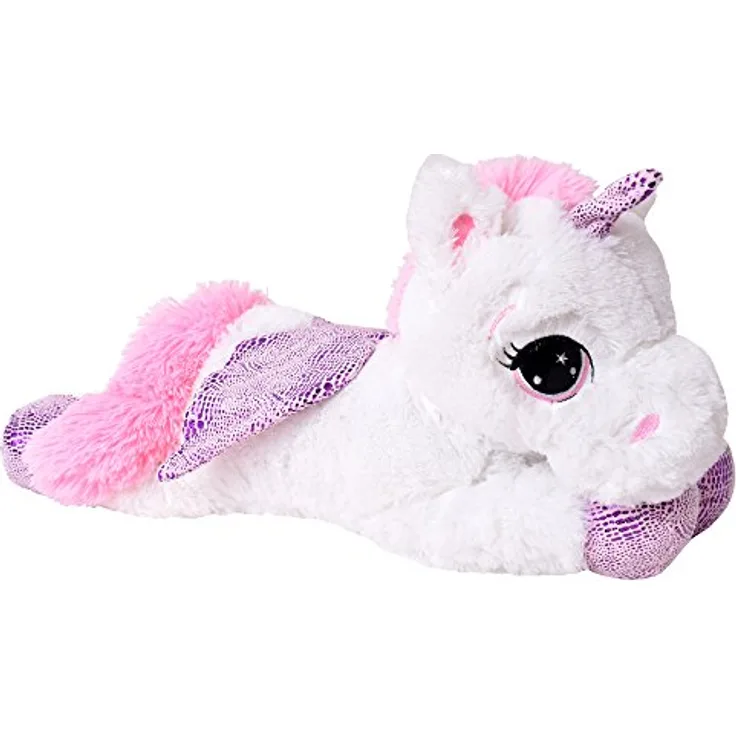 TE-Trend Einhorn Kuscheltier Plüschtier 45cm Weiß mit Lila Glitzerhorn für magische Spielzeit und fantasievolle Abenteuer - Preisvergleich