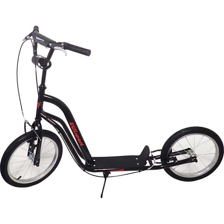 KUBIsport Tornado Scooter mit aufblasbaren Rädern, 16 Zoll, schwarz