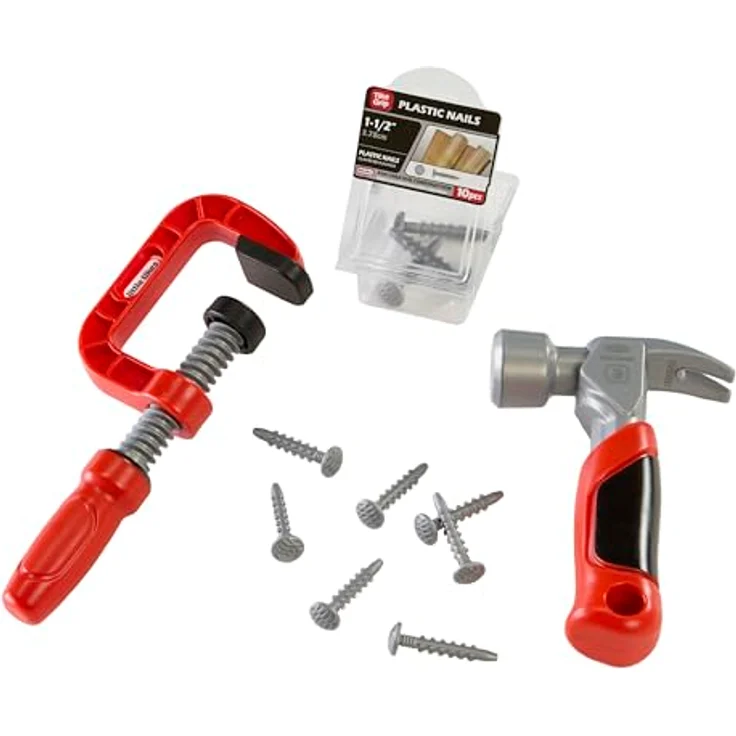 Little Tikes Creative Construction Hammer and Nail Set, 7-teiliges Holzspielzeugset mit Schaumstoffbrettern und Bauzeichnungen, für Kinder ab 3 Jahren – Bild 1