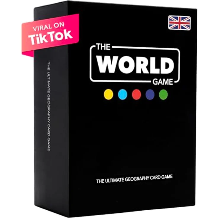 The World Game Geographie Kartenspiel, Lernspiel für 2-6 Personen, englische Version für Kinder und Erwachsene, inklusive 194 Länder, Flaggen und Hauptstädte – Bild 1