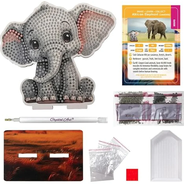 CRAFT Buddy Crystal Art Buddies, Kreativset Steckfigur Elefant mit Diamantmalerei, Sammelartikel – Bild 7