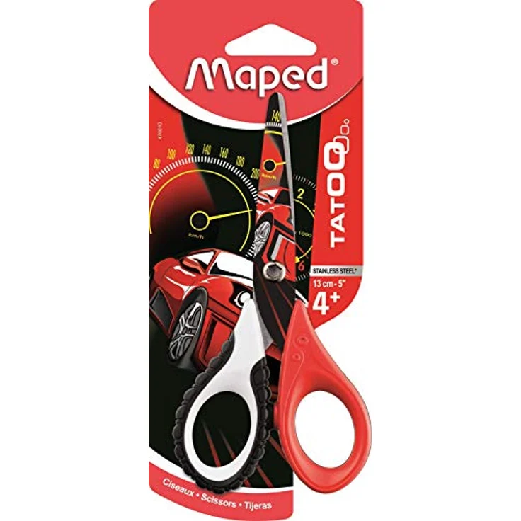 MAPED Papierscheren 470010, Craft Scissors Tatoo, 13 cm, Bedruckte Klingen, Abgerundete Spitze – Bild 2