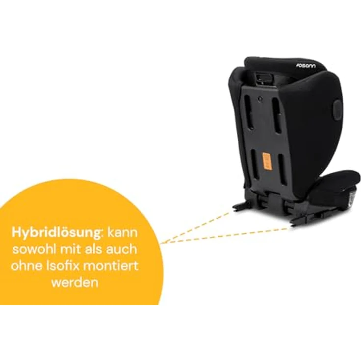 Osann Volpo SP Isofix, Kindersitz ab 3 bis 12 Jahre (100-150 cm) mit 12-fach höhenverstellbarer Kopfstütze, Schwarz – Bild 7