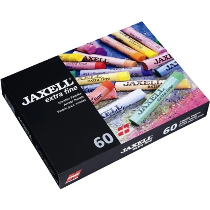 Honsell 46060 - Jaxell extra fine Künstlerpastelle, 60er Set im Kartonetui, weicher Farbabstrich, hohe Farbbrillanz, für Künstler, Hobbymaler, Schule, Kunstunterricht und Ausbildung