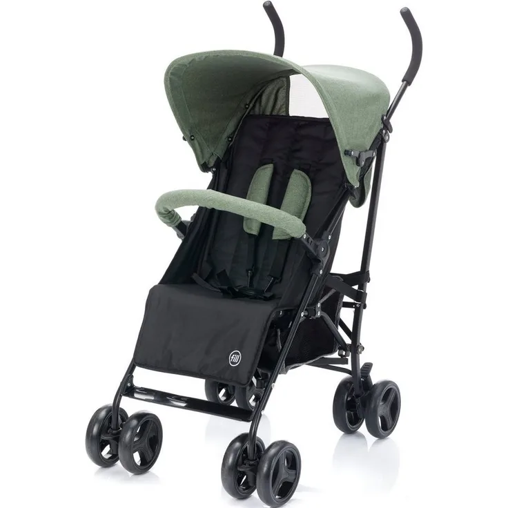 Fillikid Kinder-Buggy Fill Sprinter, kompakt und leicht, schwarz-grün, mit 5-Punkte-Gurtsystem und verstellbarer Rückenlehne