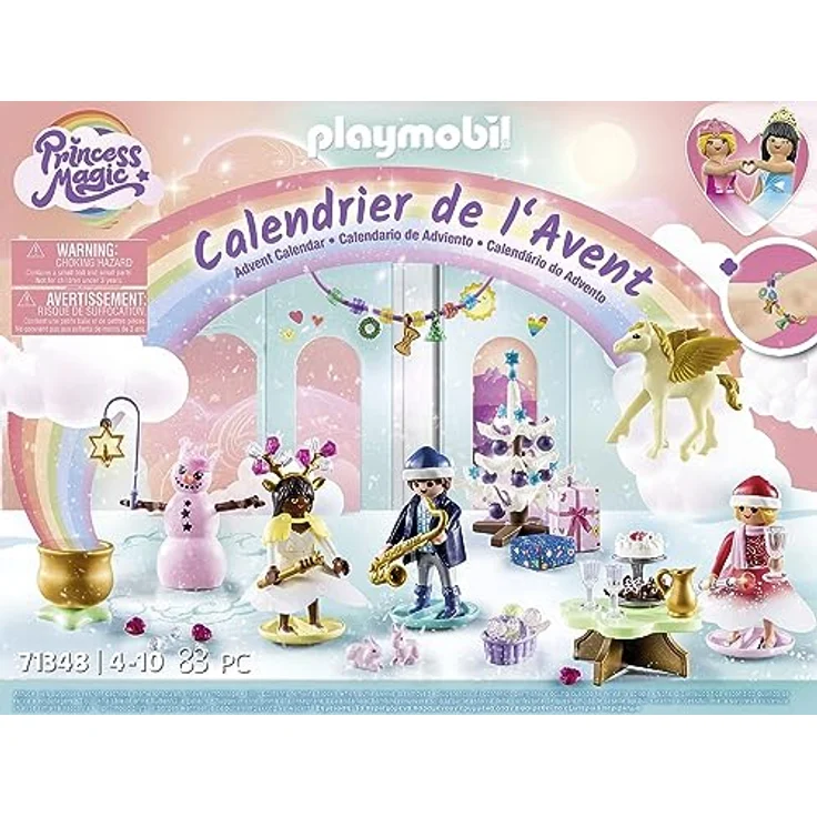 PLAYMOBIL Adventskalender 71348 Weihnachtsfest unter dem Regenbogen, Weihnachtsfest mit den Regenbogenprinzessinnen, Adventszeit voller Überraschungen, Spielzeug für Kinder ab 4 Jahren – Bild 3