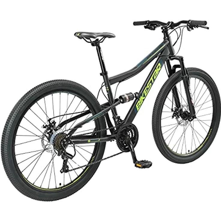 BIKESTAR Fully Mountainbike 27,5 Zoll | 17 Zoll Rahmen, 21 Gang Shimano Schaltung, Scheibenbremse | Schwarz – Bild 4