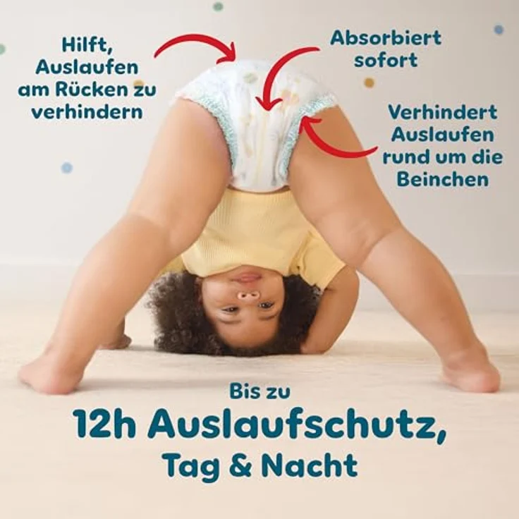 Pampers Monatsbox baby-dry pants Gr. 7 (17+ kg), 126 Stück, 360° Passform, flexibles Bauchbündchen, weiß – Bild 6