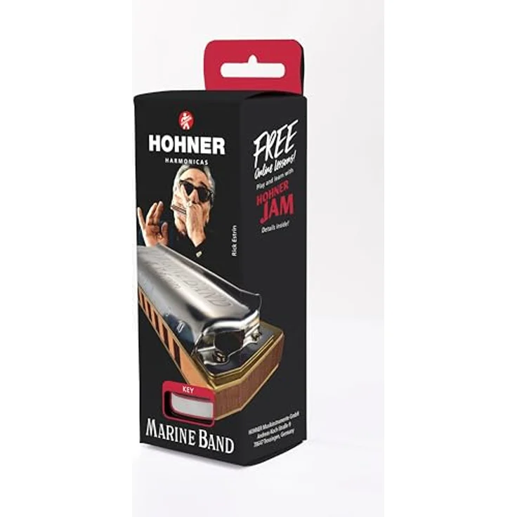 Hohner Marine Band Classic Mundharmonika C, Birnbaumholz mit doppelter Lackierung, 0,9 mm Messing-Musikplatte, neue SnapCase Aufbewahrung – Bild 5