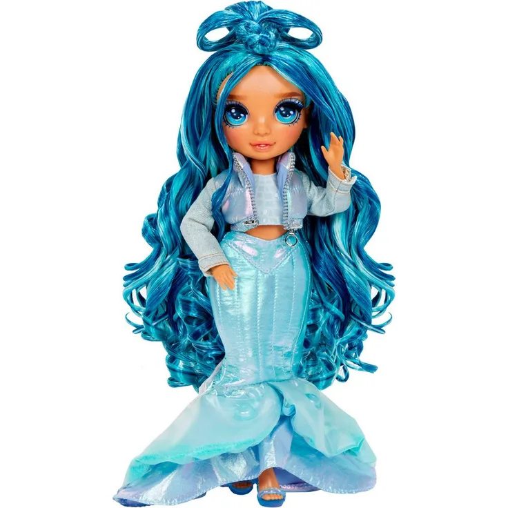 Rainbow High Anziehpuppe Winter Wonderland Doll - Skyler (Blue) mit Glitzerschnee und Schneemann Bastelset