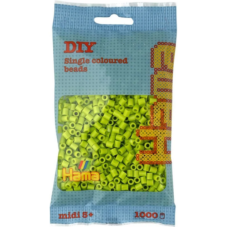 Hama Bügelperlen Beutel mit 1000 Midi-Bügelperlen lime, Kunststoff, Ø 5mm – Bild 1