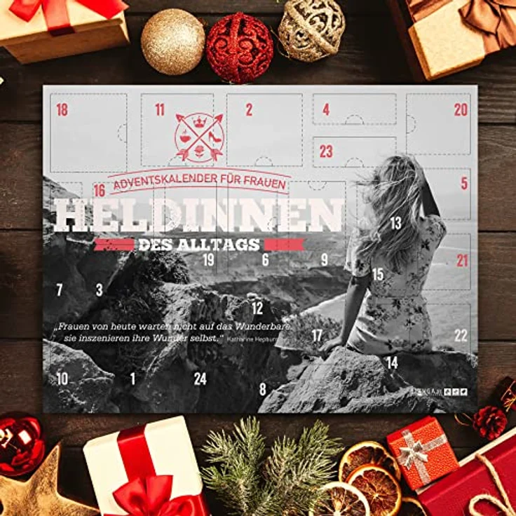 itenga Adventskalender itenga Frauen-Adventskalender Heldinnen des Alltags, Motiv: Heldinnen des Alltags, Maße: (B) 46cm x (T) 4,0 cm x (H) 34cm, 24 Überraschungen – Bild 4