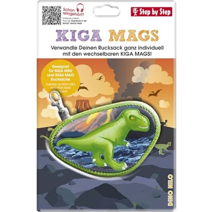 Step by Step KIGA MAGS „Dino Nilo“, 1 Magnet-Applikation mit Karabinerhaken, Dinosaurier, Anhänger, Individualisierung des Kindergartenrucksack KIGA Mini & KIGA Maxi, Mädchen & Jungen, 12 + Monaten – Bild 2