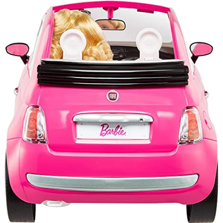 Barbie HGV03 - Puppe und Fiat 500 Auto, rosa 4-Sitzer Fahrzeug mit Barbie-Puppe in Mode und Zubehör, Spielzeug Geschenk für Kinder ab 3 Jahren – Bild 5