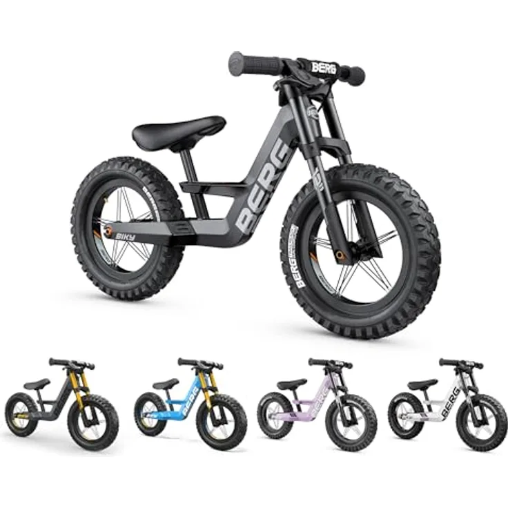 Berg Biky Cross Schwarz Laufrad mit Handbremse ab 2 Jahre, Luftreifen, Leichtes Magnesiumrahmen, Rutschfahrzeug 12 Zoll, Kinderfahrrad Jungen und Mädchen, Sattel höhenverstellbar - Preisvergleich