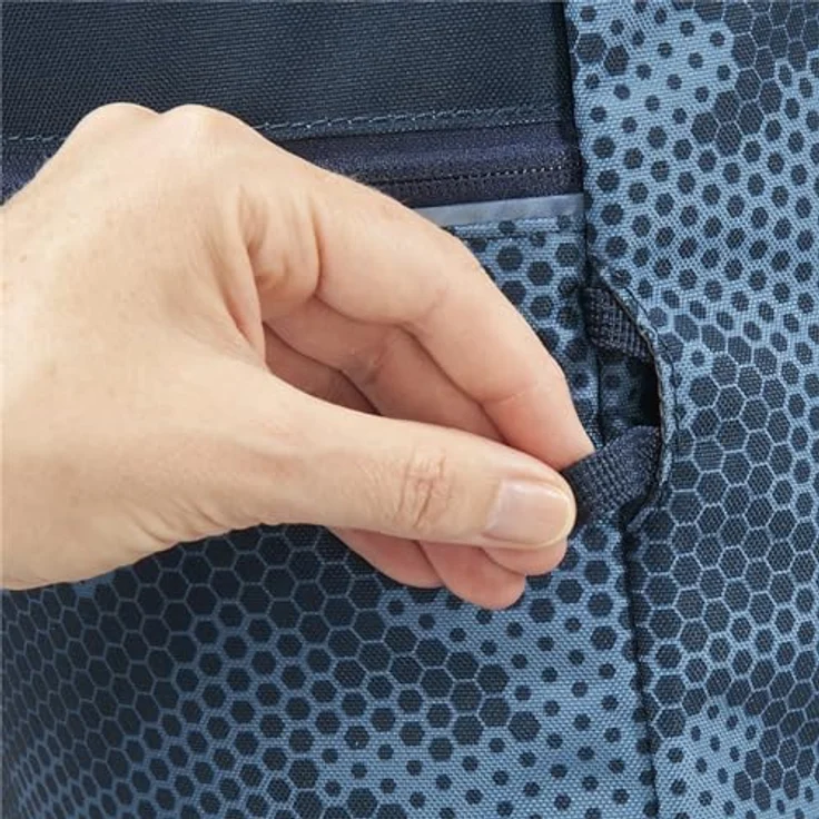 coocazoo Turnbeutel „Geometric Sky”, grau-blau, mit Reißverschlussfach und Kordelzug, reflektierende Elemente, Schlaufen zur Befestigung am Schulrucksack, 10 Liter, ab der 3. Klasse – Bild 3