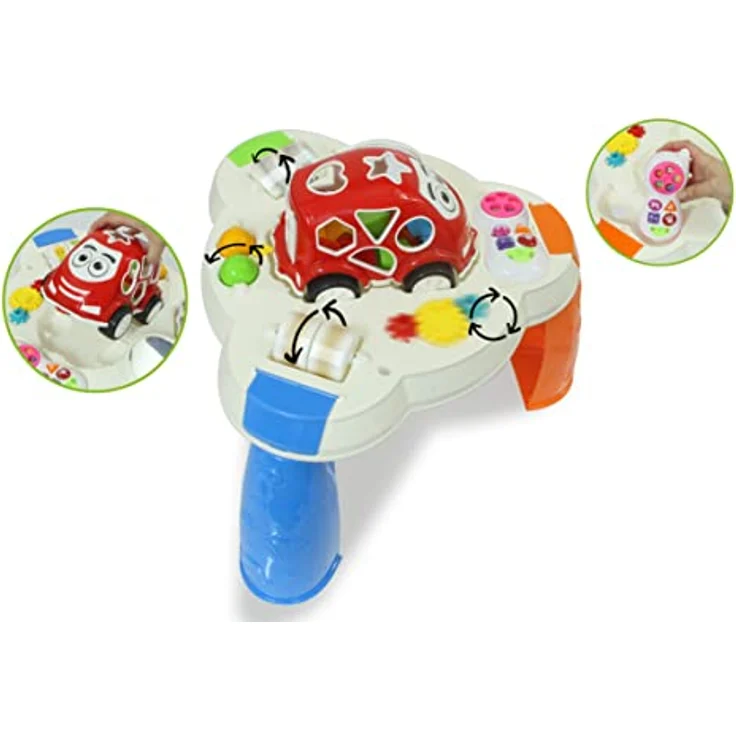 JAMARA KIDS Spieltisch mit Formauto und Handy, Lerncomputer mit LED Lichteffekten, Weiß – Bild 5