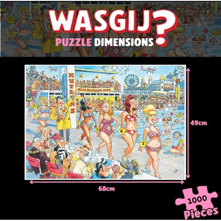 Wasgij Retro Destiny 9, Super Models, 1000 Teile Erwachsenen-Puzzle aus 100% recyceltem Karton, herausfordernd und farbenfroh – Bild 2