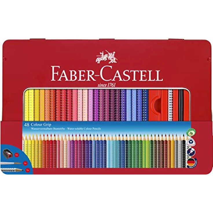 Faber-Castell 112448 - Buntstift Colour Grip 48er Stück Metalletui – Bild 1