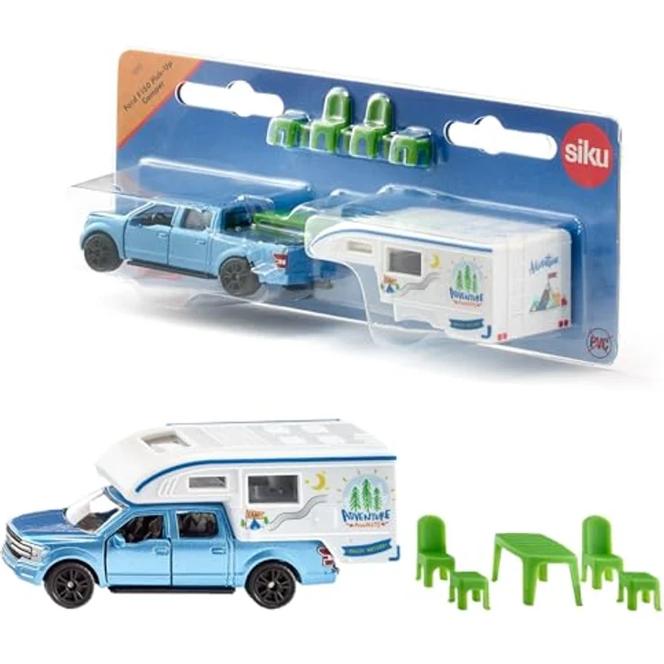 SIKU 1693 Siku Ford Pick Up Camper F150 blau weiß 3,8cm – Bild 2