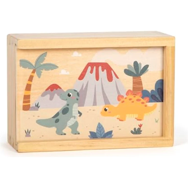small foot Memospiel Dino, Holzspiel mit 14 Pärchen und Aufbewahrungsbox für Kinder – Bild 6
