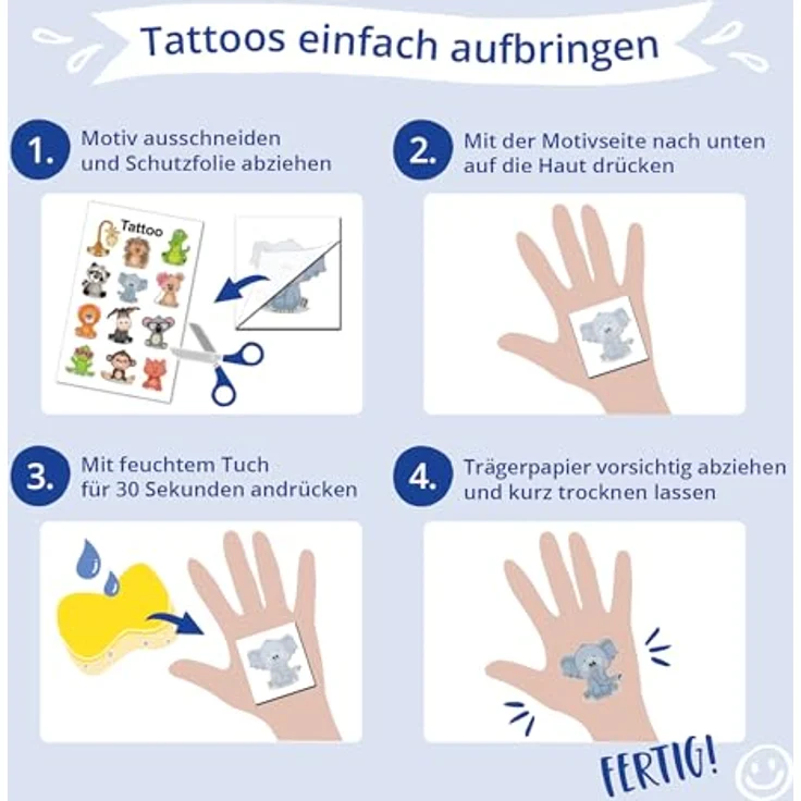 Avery Zweckform Kindertattoo Piraten 56683, Temporäre Tattoos für Kinder, dermatologisch geprüft, einfach aufzutragen und zu entfernen – Bild 6