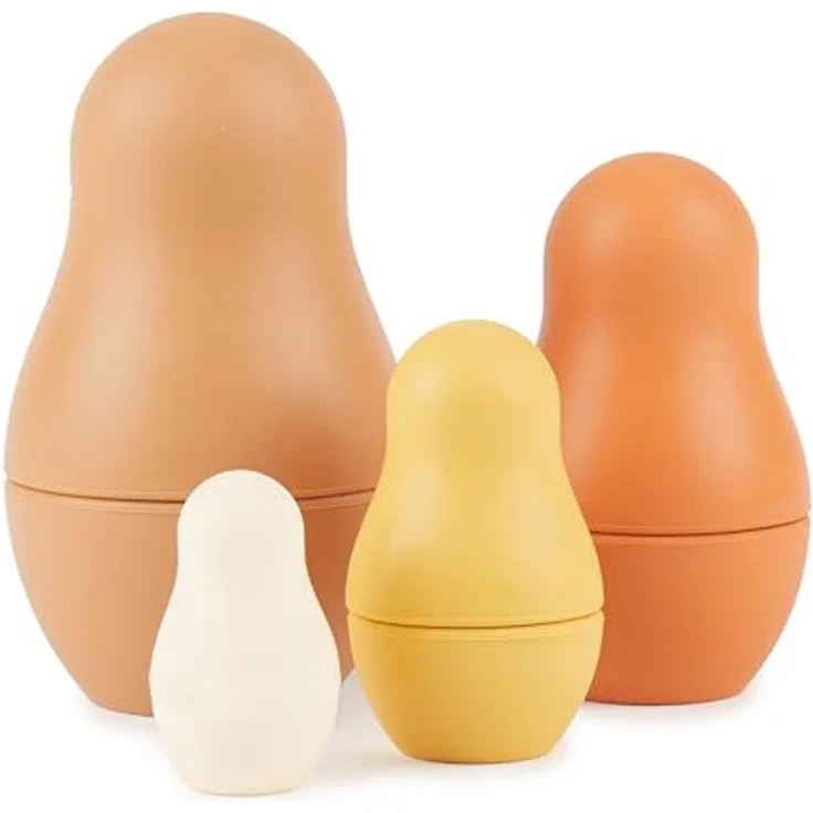 Bieco Silikon Matroschka für Kinder Chocolate Bliss | Badespielzeug Baby ab 1 Jahr | Montessori Spielzeug Baby | Babuschka Puppen badewannenspielzeug Baby Badespielzeug Silikon Spielzeug Baby – Bild 2