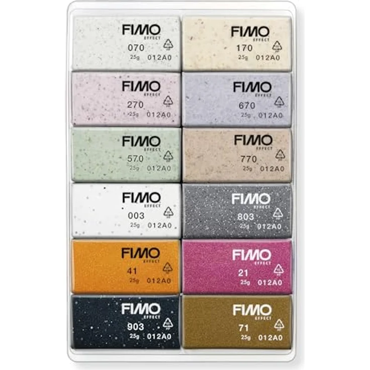 FIMO Modelliermasse Fimo Effect/Fimo Soft, 12 Farben Materialpackung (12-tlg), 12x25g, ofenhärtend, vielseitig mischbar – Bild 2