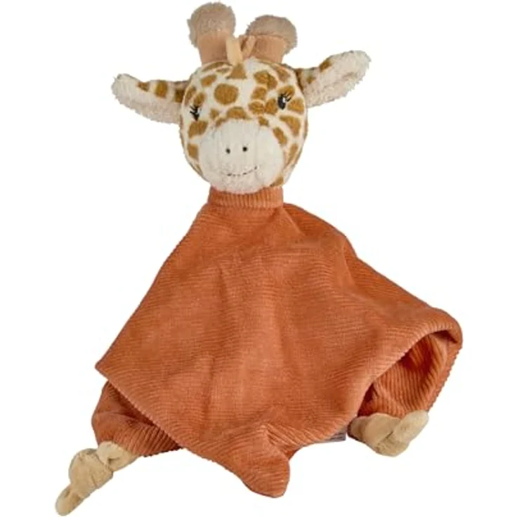 Sterntaler Schmusetuch M Giraffe Kaya, Kuscheltuch aus Flausch und Cord, weiche Polyesterwatte, goldbraun, für Neugeborene und Kleinkinder – Bild 1